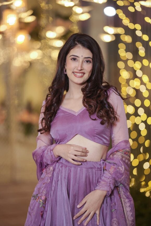 Inara purple organza lehenga set - Image 6