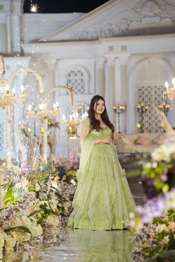 Azael green ORGANZA LEHENGA SET - Image 4