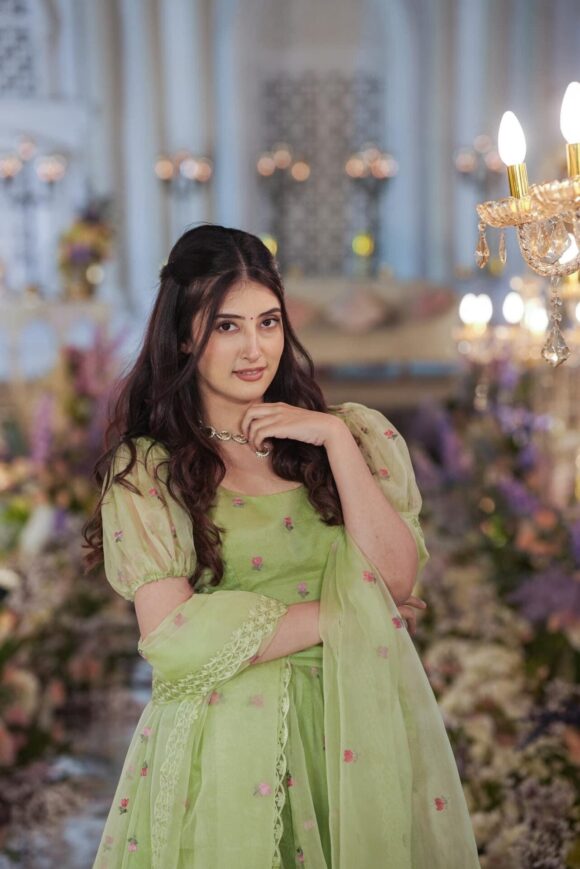 Azael green ORGANZA LEHENGA SET - Image 7