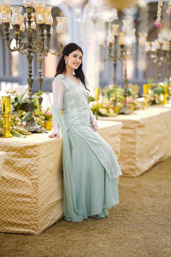 Pakhi pearl straight kurta-palazzo set - Image 5