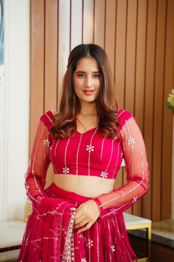 Parisha pink net lehenga choli set - Image 4