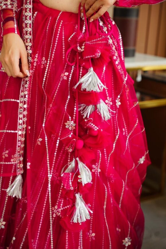 Parisha pink net lehenga choli set - Image 5