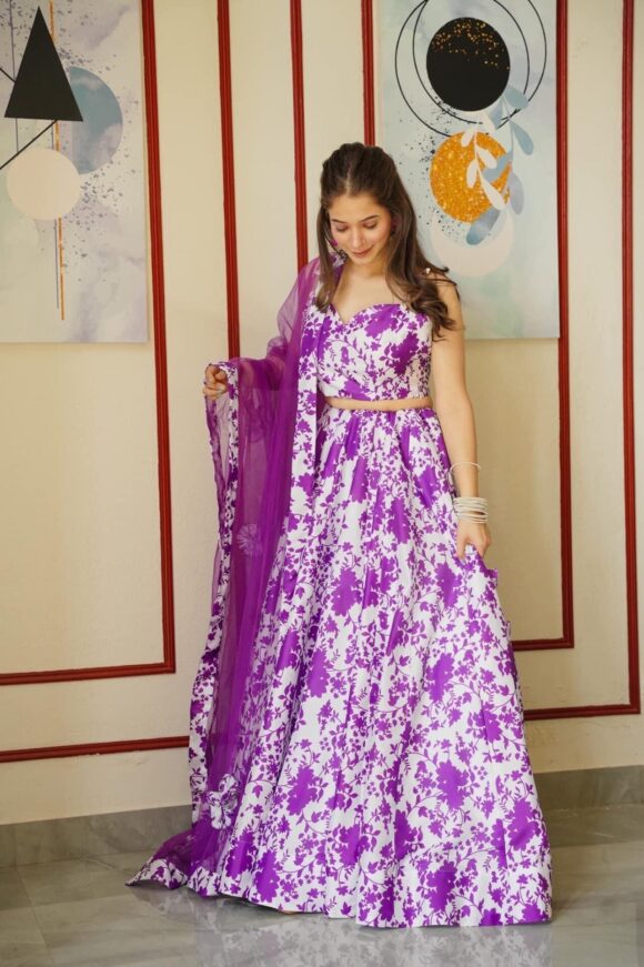 INIKA PURPLE LEHENGA CHOLI SET - Image 9