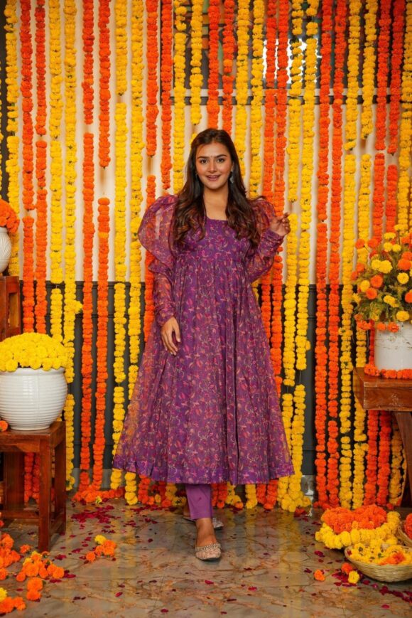 VIBRANT FLORAL ORGANZA SUIT SET - Image 2