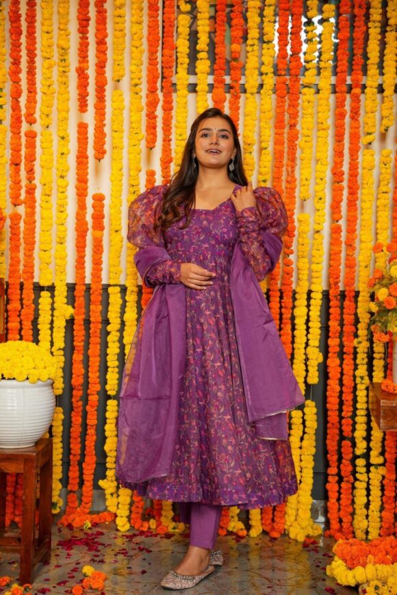 VIBRANT FLORAL ORGANZA SUIT SET - Image 3