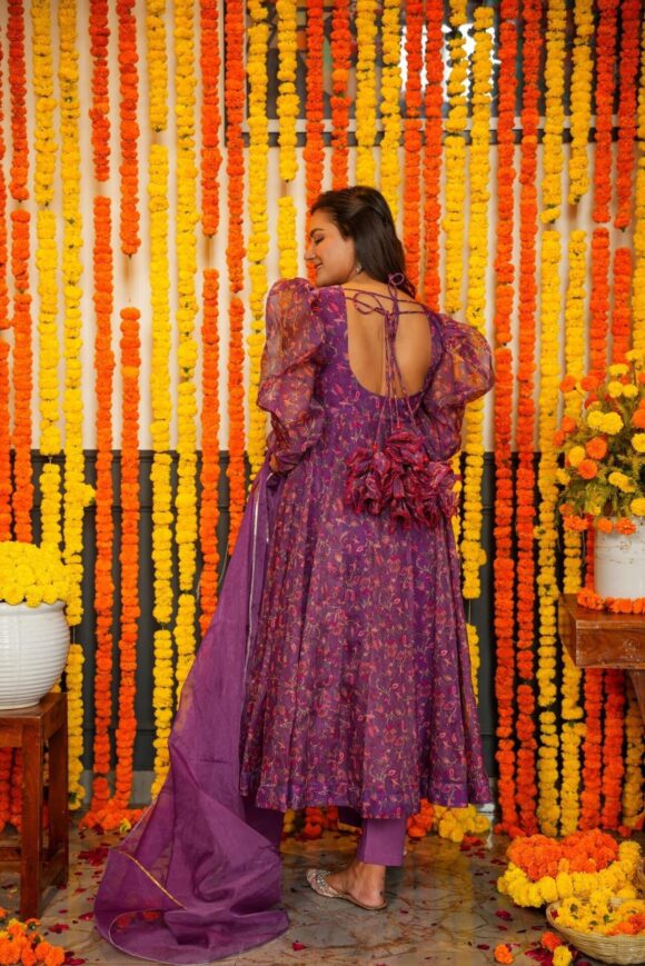 VIBRANT FLORAL ORGANZA SUIT SET - Image 6
