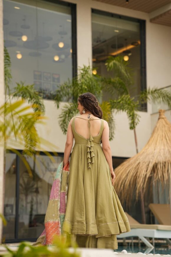 Olive hue harmony suit set - Image 5