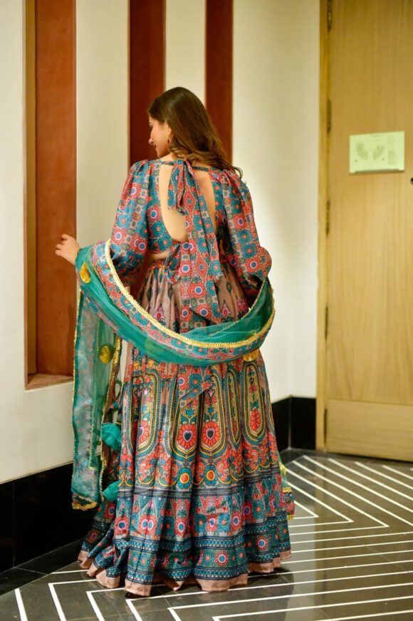 Suhani multicolor chanderi lehenga choli set - Image 6