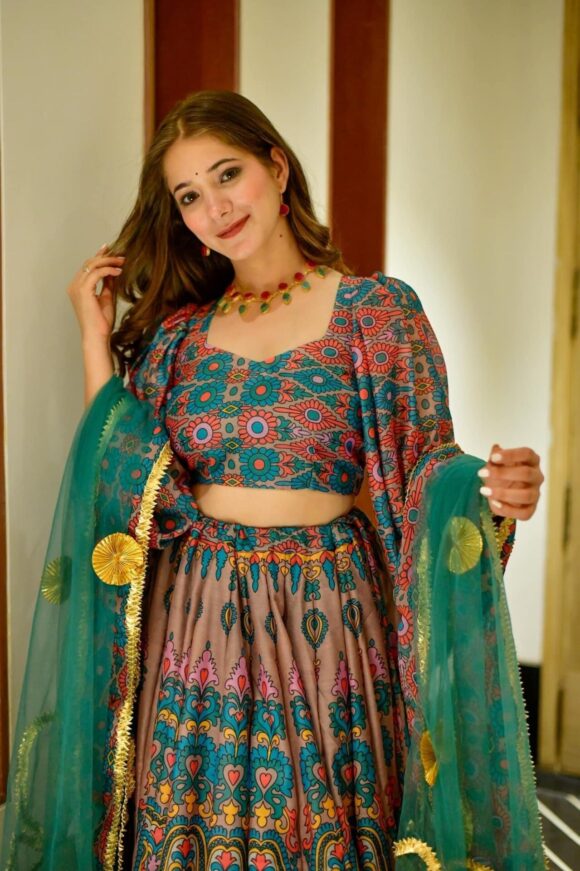 Suhani multicolor chanderi lehenga choli set - Image 7
