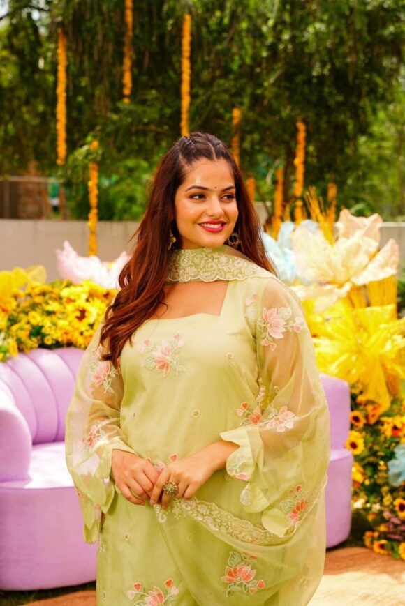 VERDANT FLORAL ORGANZA SUIT SET - Image 5