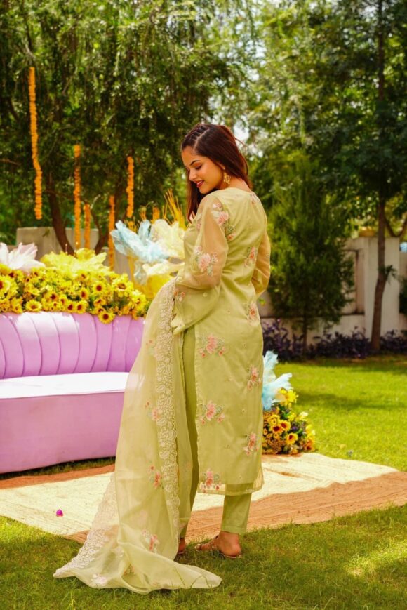 VERDANT FLORAL ORGANZA SUIT SET - Image 6