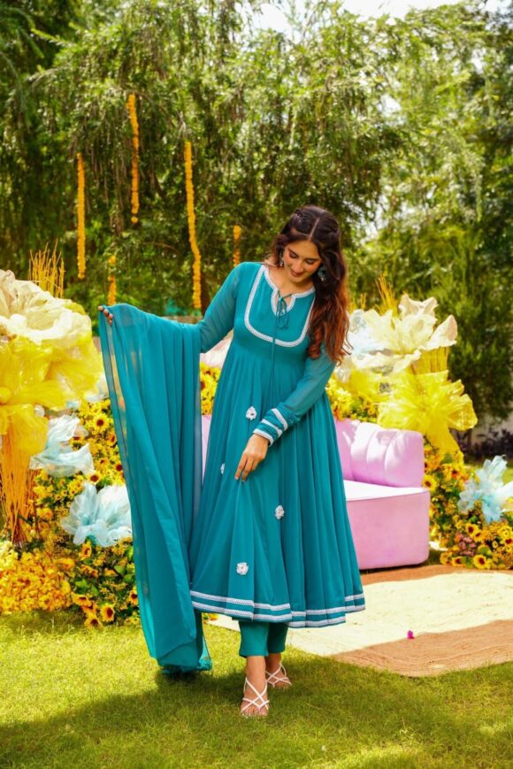 ULTRA MARINE GEORGETTE SUIT SET - Image 2
