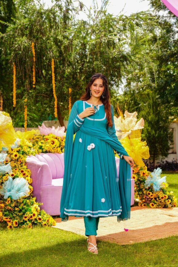 ULTRA MARINE GEORGETTE SUIT SET - Image 6