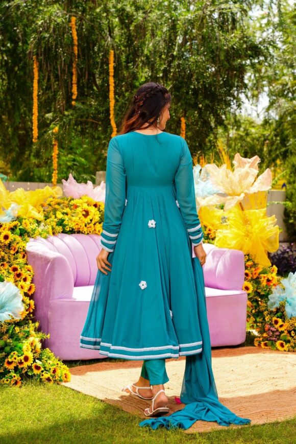 ULTRA MARINE GEORGETTE SUIT SET - Image 3