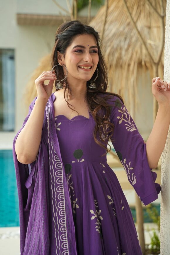 Purple Amy cotton suit set - Image 2