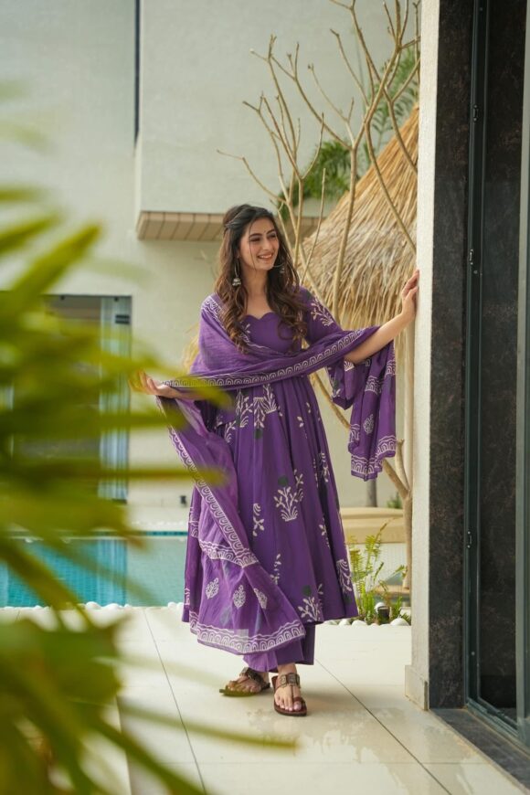 Purple Amy cotton suit set - Image 3