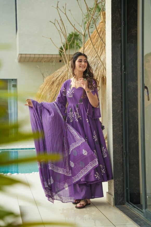 Purple Amy cotton suit set - Image 4