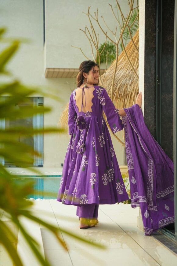 Purple Amy cotton suit set - Image 5