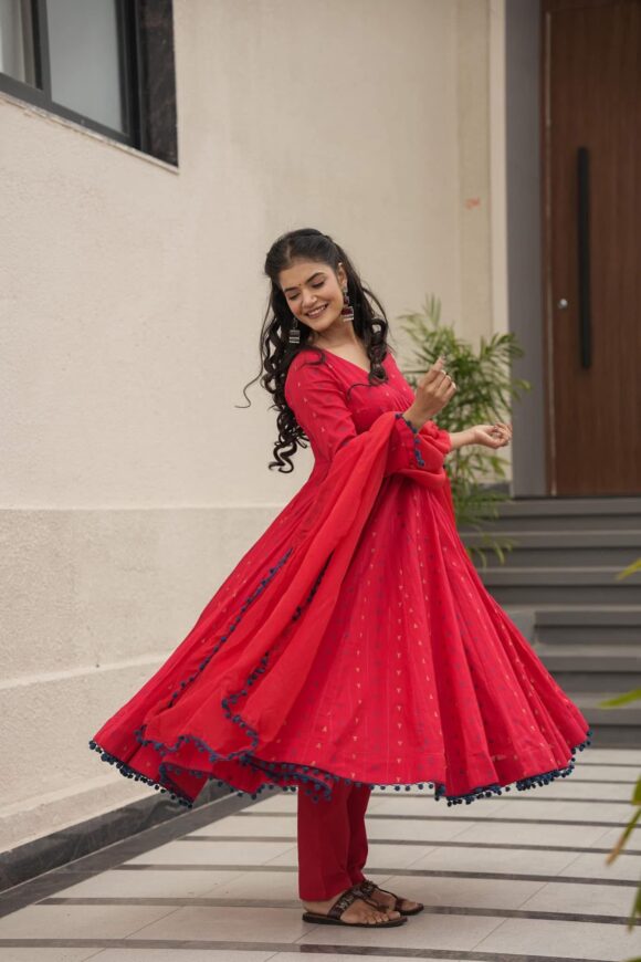 Inferno red angrakha suit set - Image 6