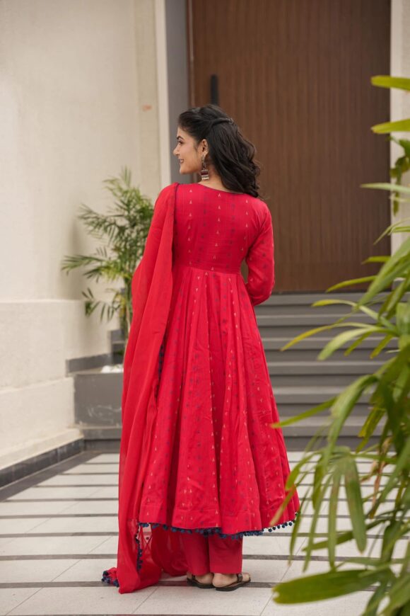 Inferno red angrakha suit set - Image 4