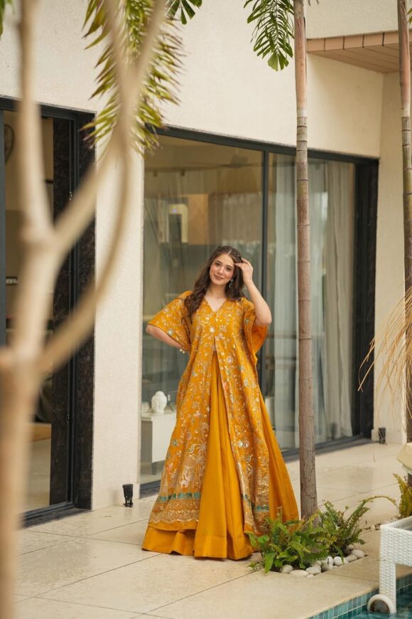 Ochre Elegance shrug set - Image 4