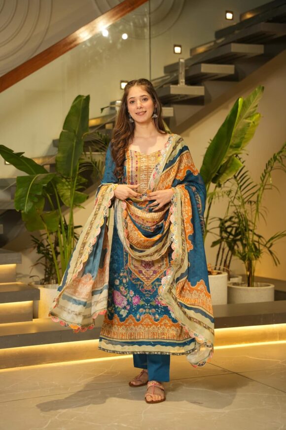 Mermaid wave muslin suit set - Image 3
