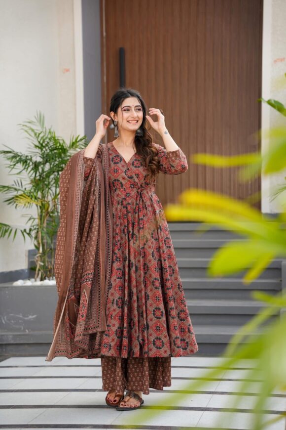 Sneha cotton angrakha suit set - Image 6