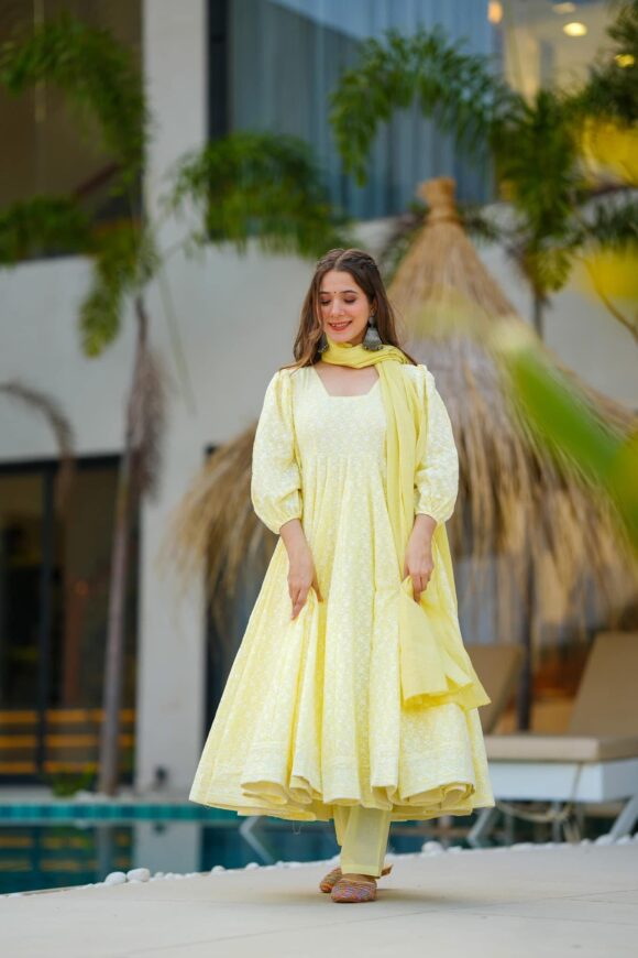 Mable lime cotton suit set - Image 2