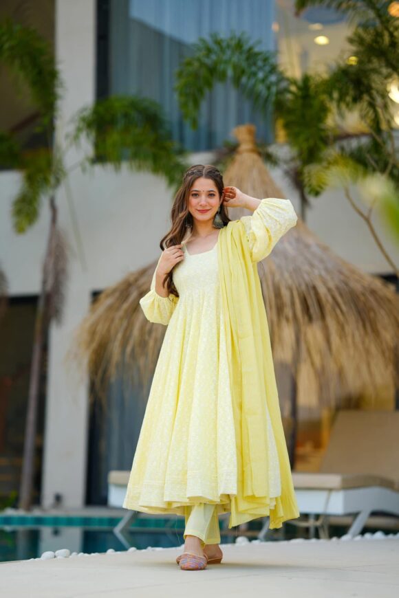 Mable lime cotton suit set - Image 3