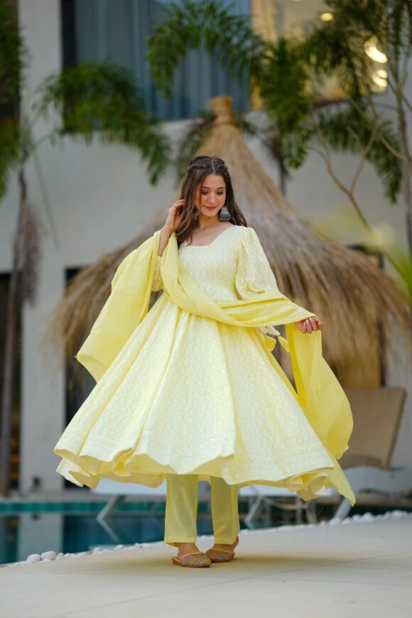 Mable lime cotton suit set - Image 4