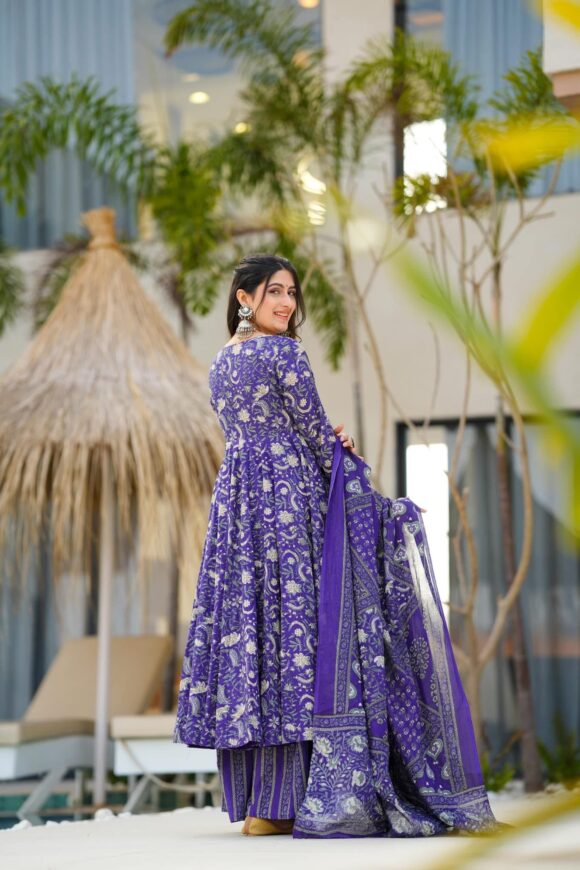 Mae purple cotton suit set - Image 6