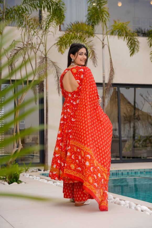Autumn Radiance Orange Suit Set - Image 5