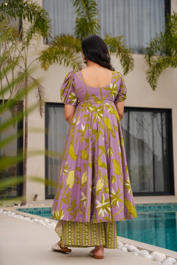 Blooming Olive Cotton Suit Set - Image 4