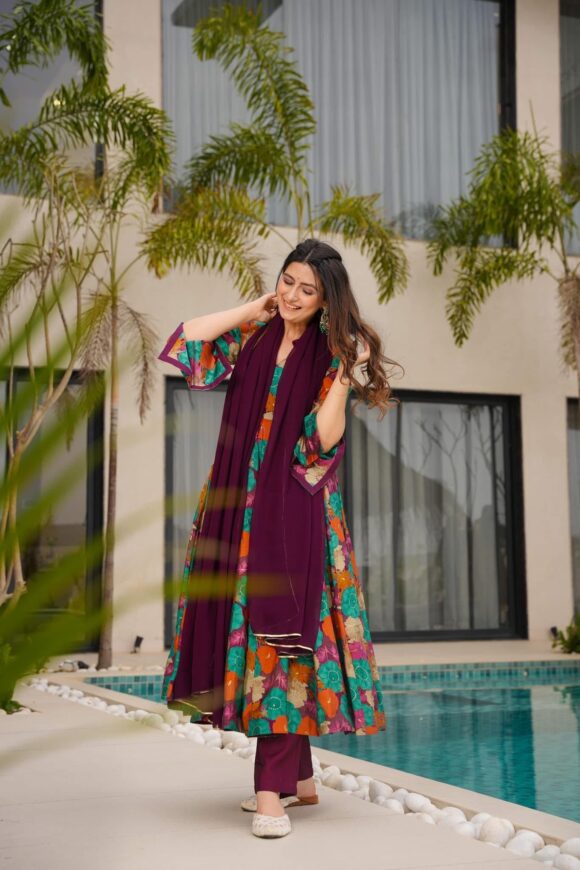Vivid Harmony Muslin Suit Set - Image 4