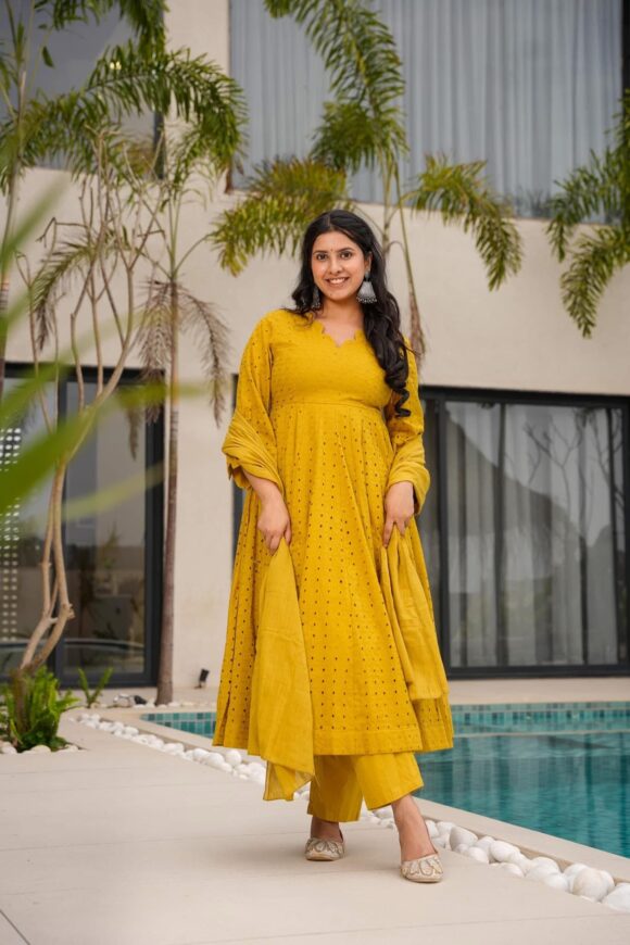 Honey Drizzle Mustard Suit Set - Image 5